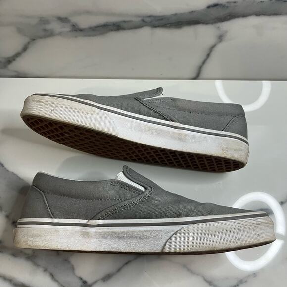 Vans Unisex Classic Gray Slip-on Shoes Men Sz 6 Women Sz 7.5 Old Skool Skater - Picture 7 of 9